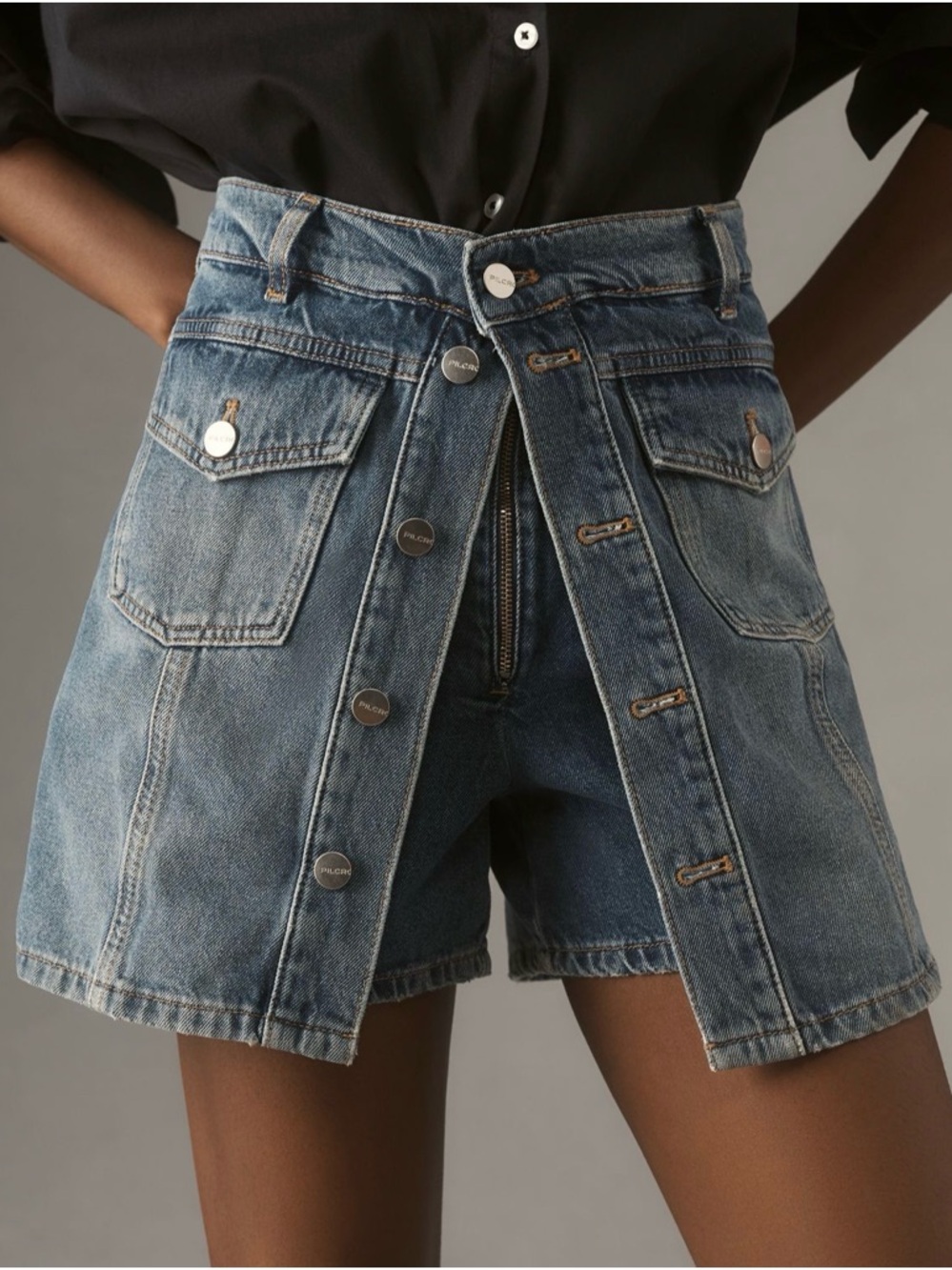 PILCRO country denim skort